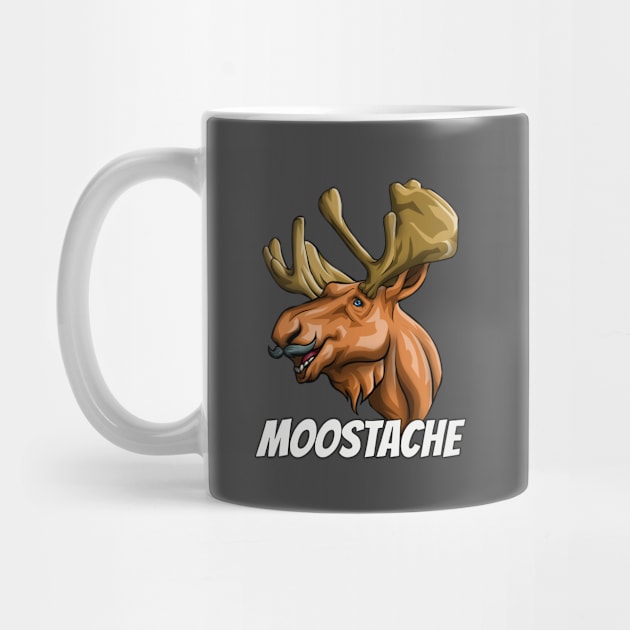 Funny Moostache Dad Joke Animal Moose Mustache Fathers Gift by Blink_Imprints10